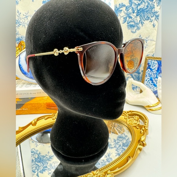 🆕 GUCCI 🧿 NWOT GG0885SA002 Acetate Cat Eye Horsebit Sunglasses, Brown Gradient - Picture 15 of 15